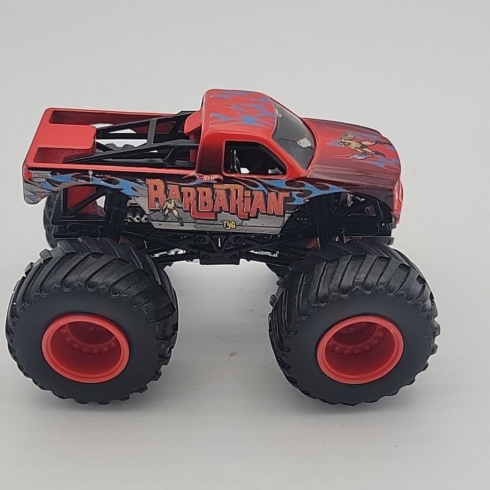 Hot Wheels Monster Jam BARBARIAN Monster Truck 1:64 Black Cage/Red Rims‎